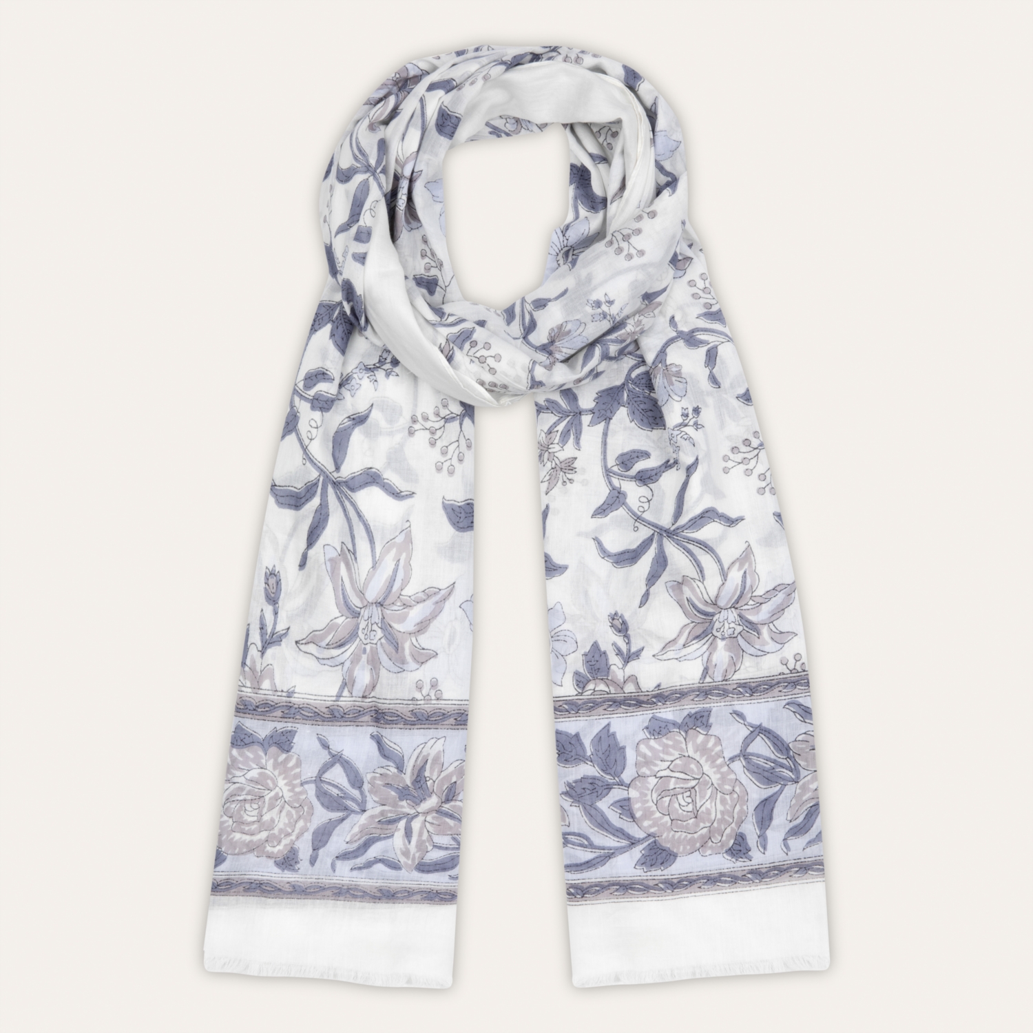 ÇİÇEK DESENLİ PAMUKLU ŞAL