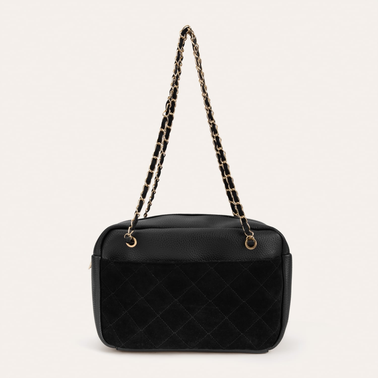 ZİNCİR ASKILI DERİ GÖRÜNÜMLÜ OMUZ ÇANTASI