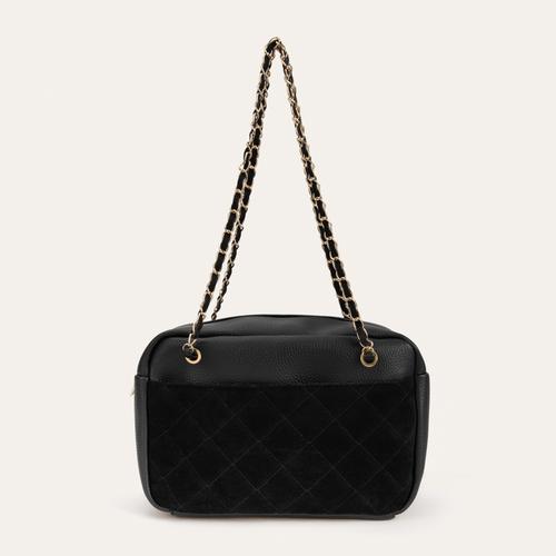  ZİNCİR ASKILI DERİ GÖRÜNÜMLÜ OMUZ ÇANTASI