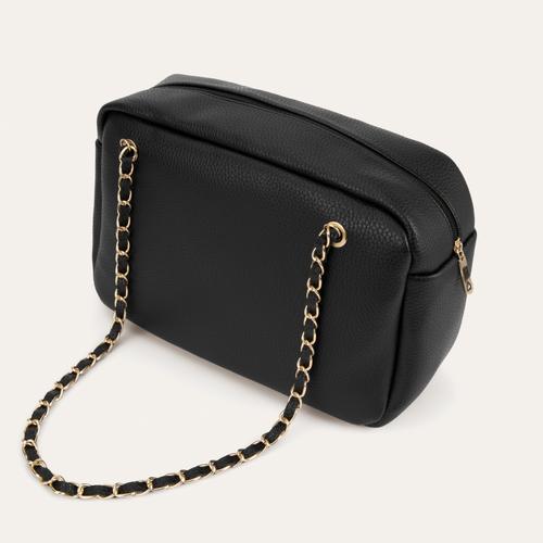  ZİNCİR ASKILI DERİ GÖRÜNÜMLÜ OMUZ ÇANTASI