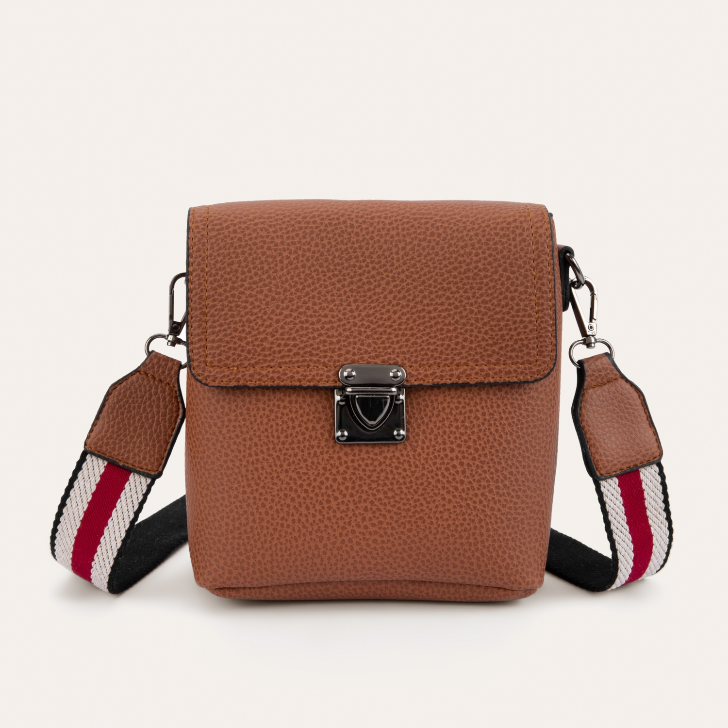 ÇİZGİLİ ASKI DETAYLI ÇAPRAZ ASKILI OMUZ ÇANTASI