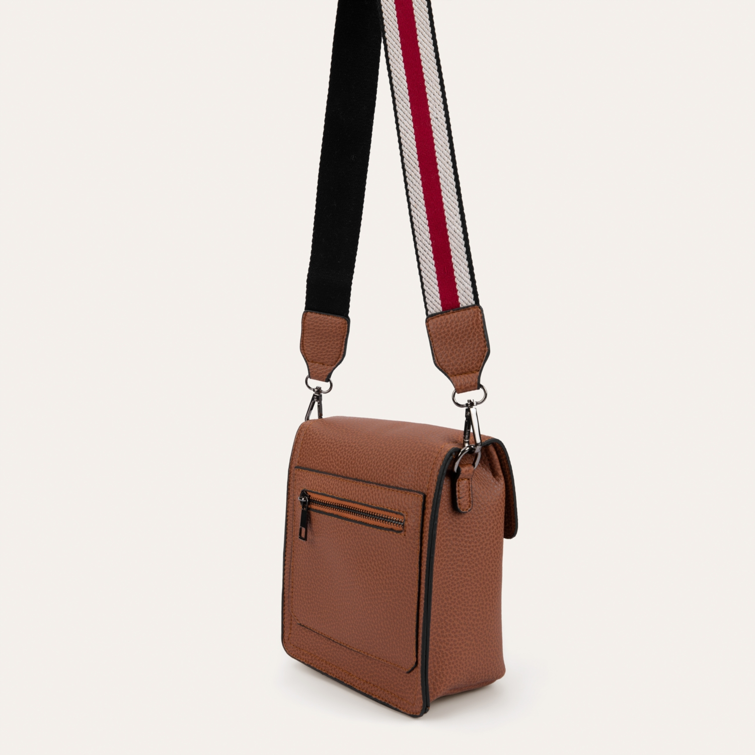 ÇİZGİLİ ASKI DETAYLI ÇAPRAZ ASKILI OMUZ ÇANTASI