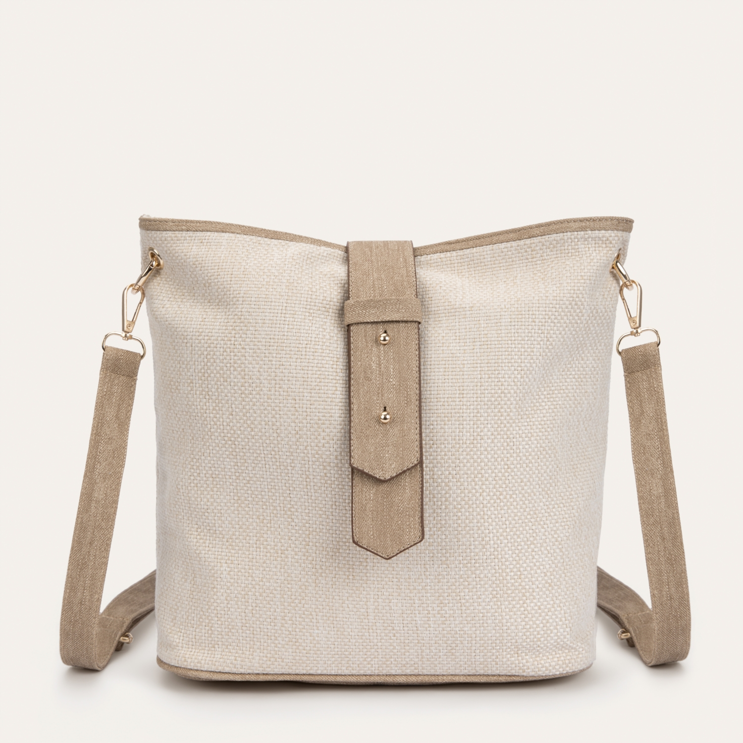 ZIMBA DETAYLI HASIR GÖRÜNÜMLÜ OMUZ ÇANTASI