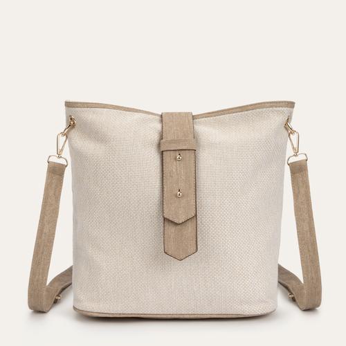  ZIMBA DETAYLI HASIR GÖRÜNÜMLÜ OMUZ ÇANTASI