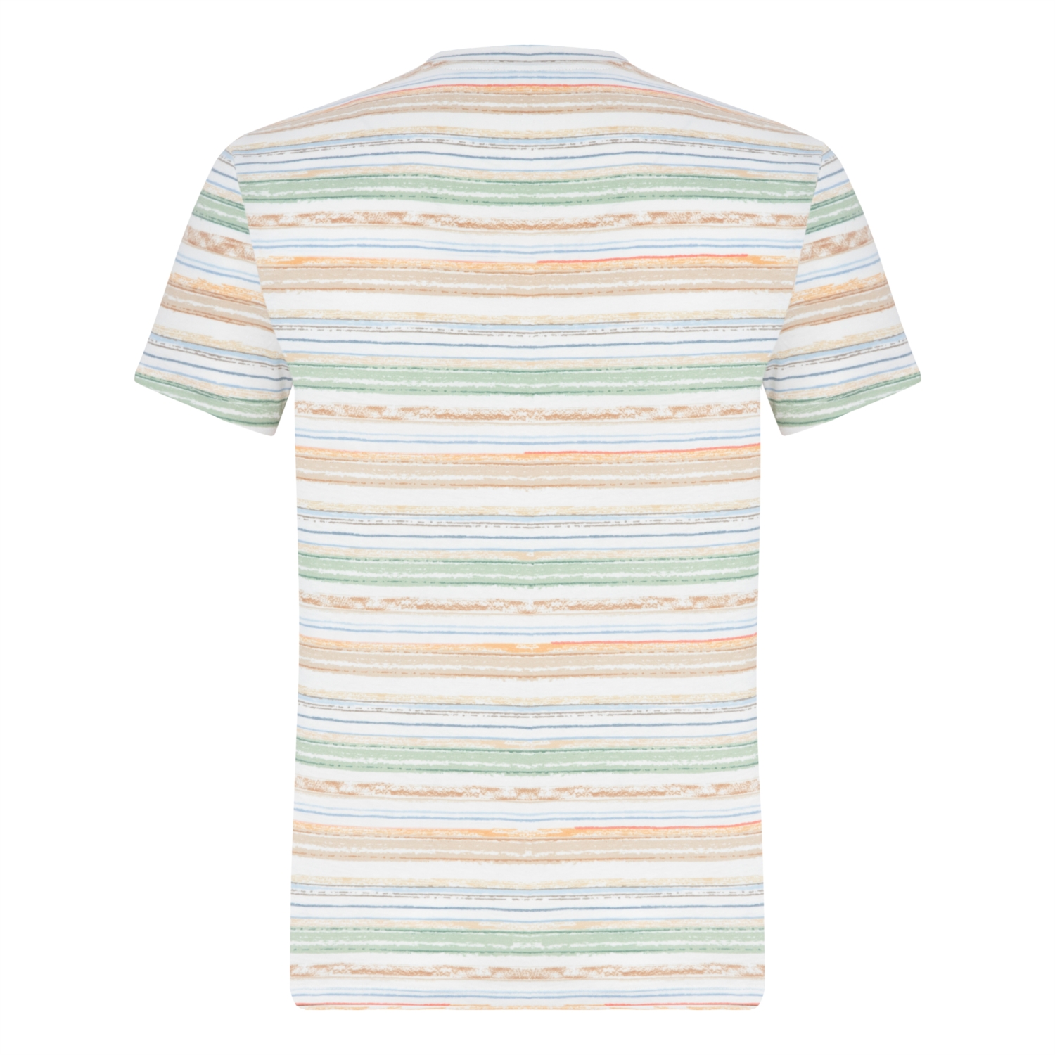 RENKLİ ÇİZGİLİ BİSİKLET YAKA KISA KOL T-SHIRT