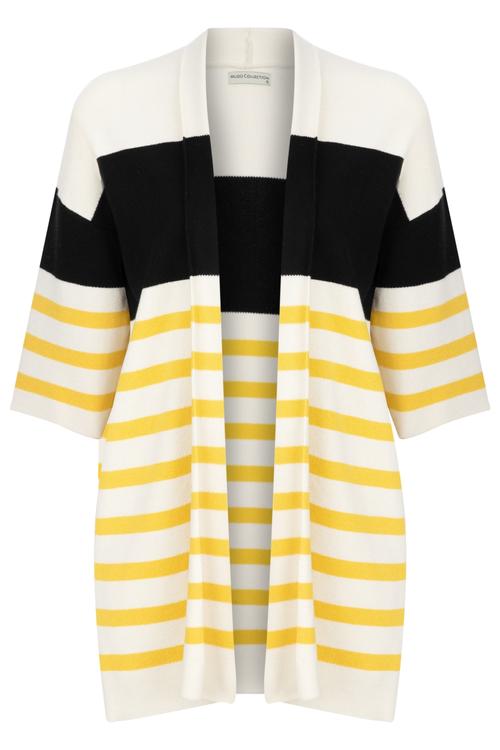  ÇİZGİ DETAYLI 3/4 KOL TRİKO HIRKA