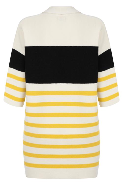  ÇİZGİ DETAYLI 3/4 KOL TRİKO HIRKA