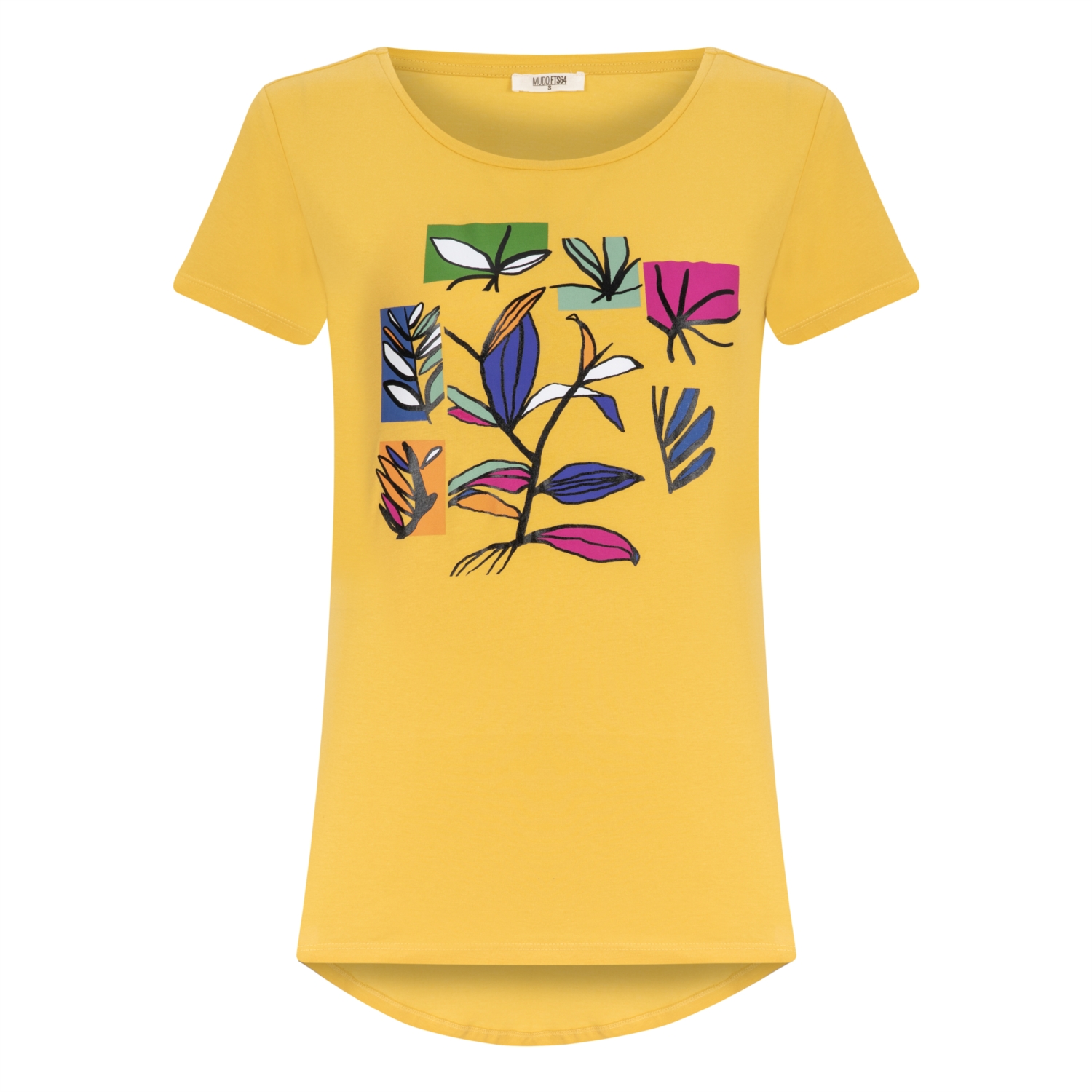 BASKILI PAMUKLU BİSİKLET YAKA T-SHIRT