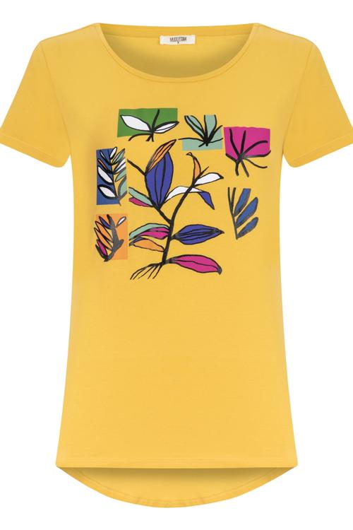  BASKILI PAMUKLU BİSİKLET YAKA T-SHIRT