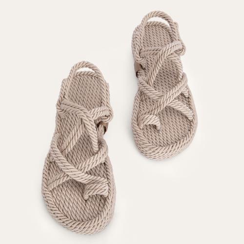  KALIN TABANLI HASIR GÖRÜNÜMLÜ SANDALET