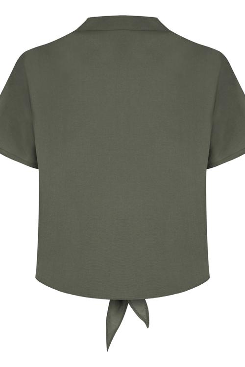  ÖNÜ FİYONKLU KISA KOLLU REGULAR GÖMLEK