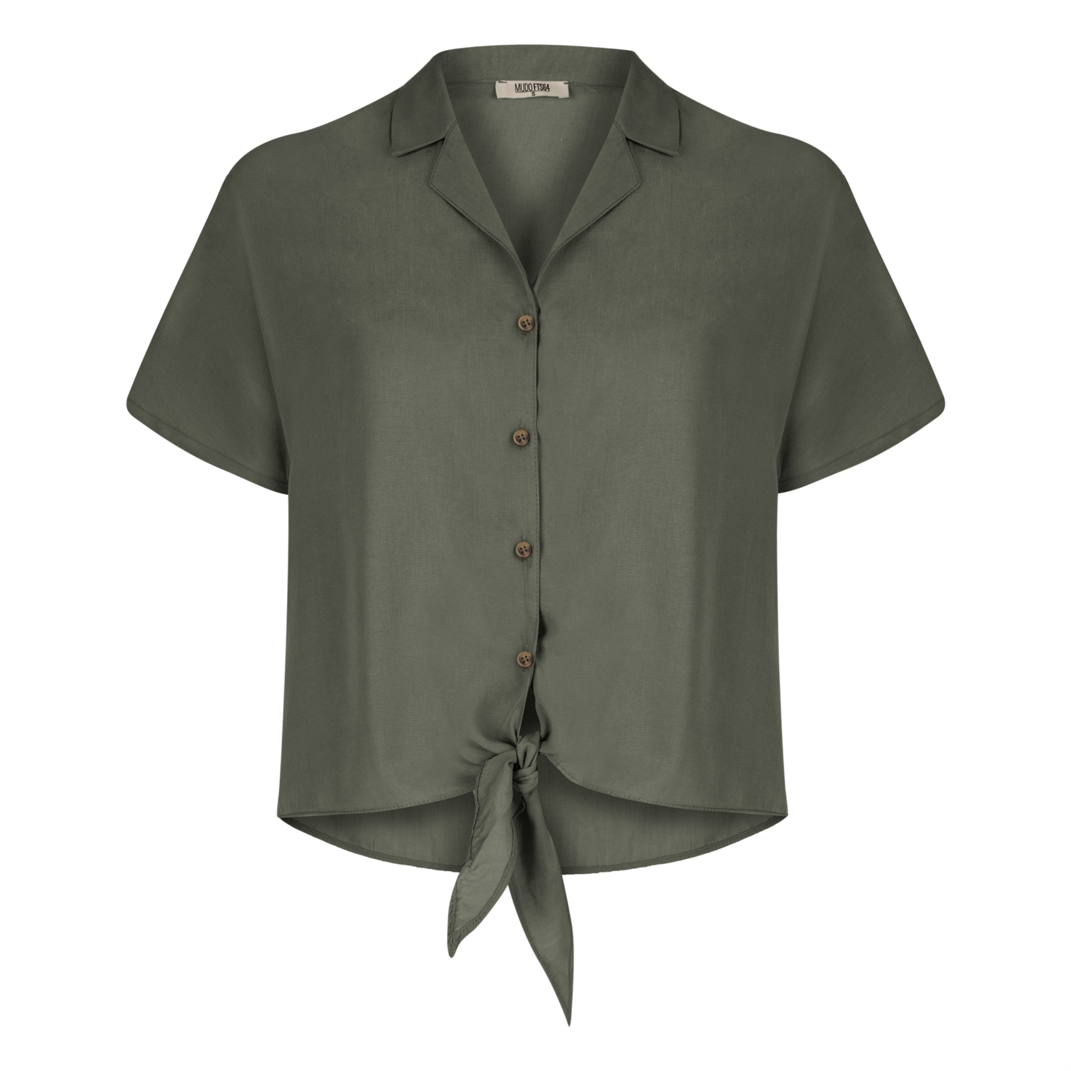 ÖNÜ FİYONKLU KISA KOLLU REGULAR GÖMLEK