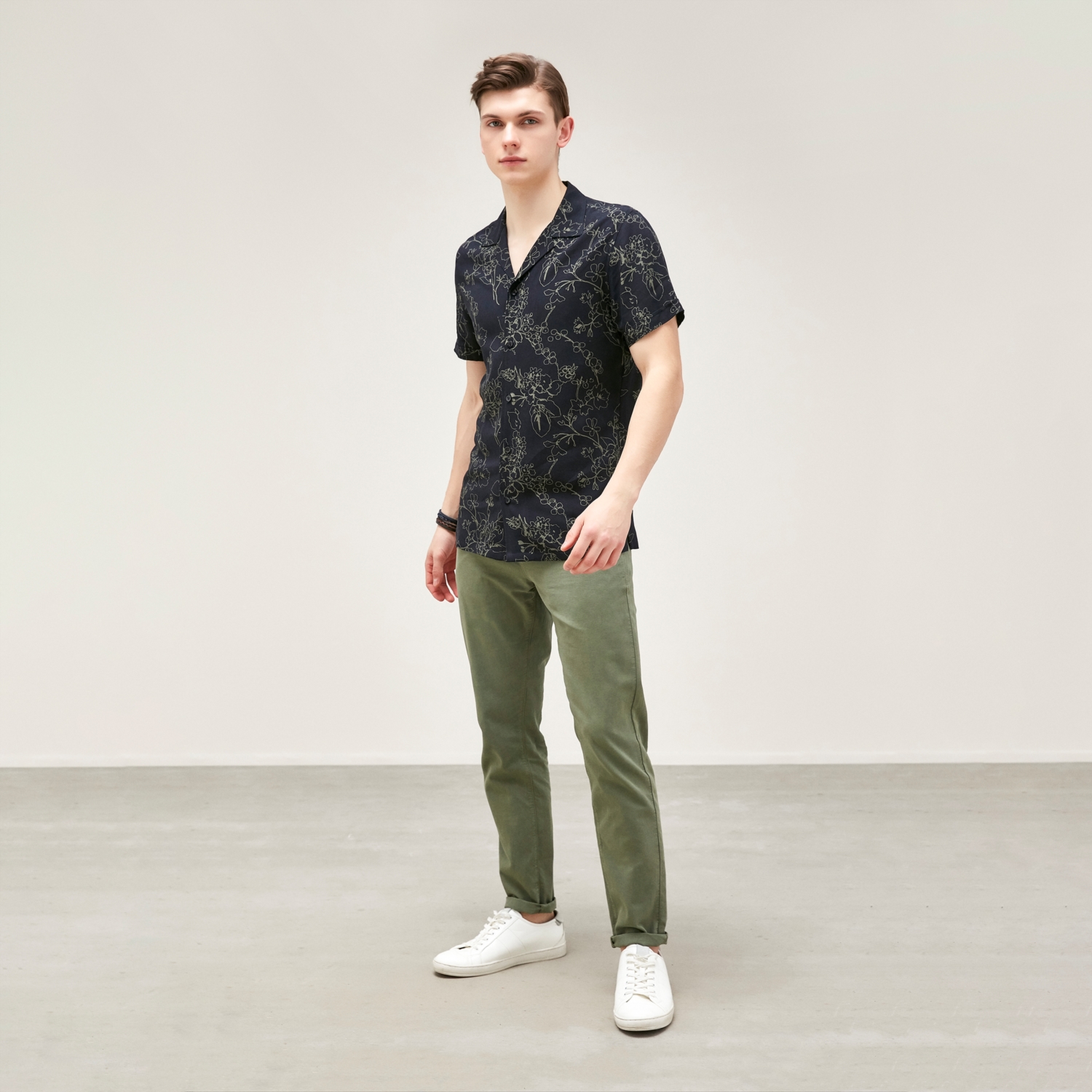 ÇİÇEK DESENLİ REGULAR VİSKOZ GÖMLEK