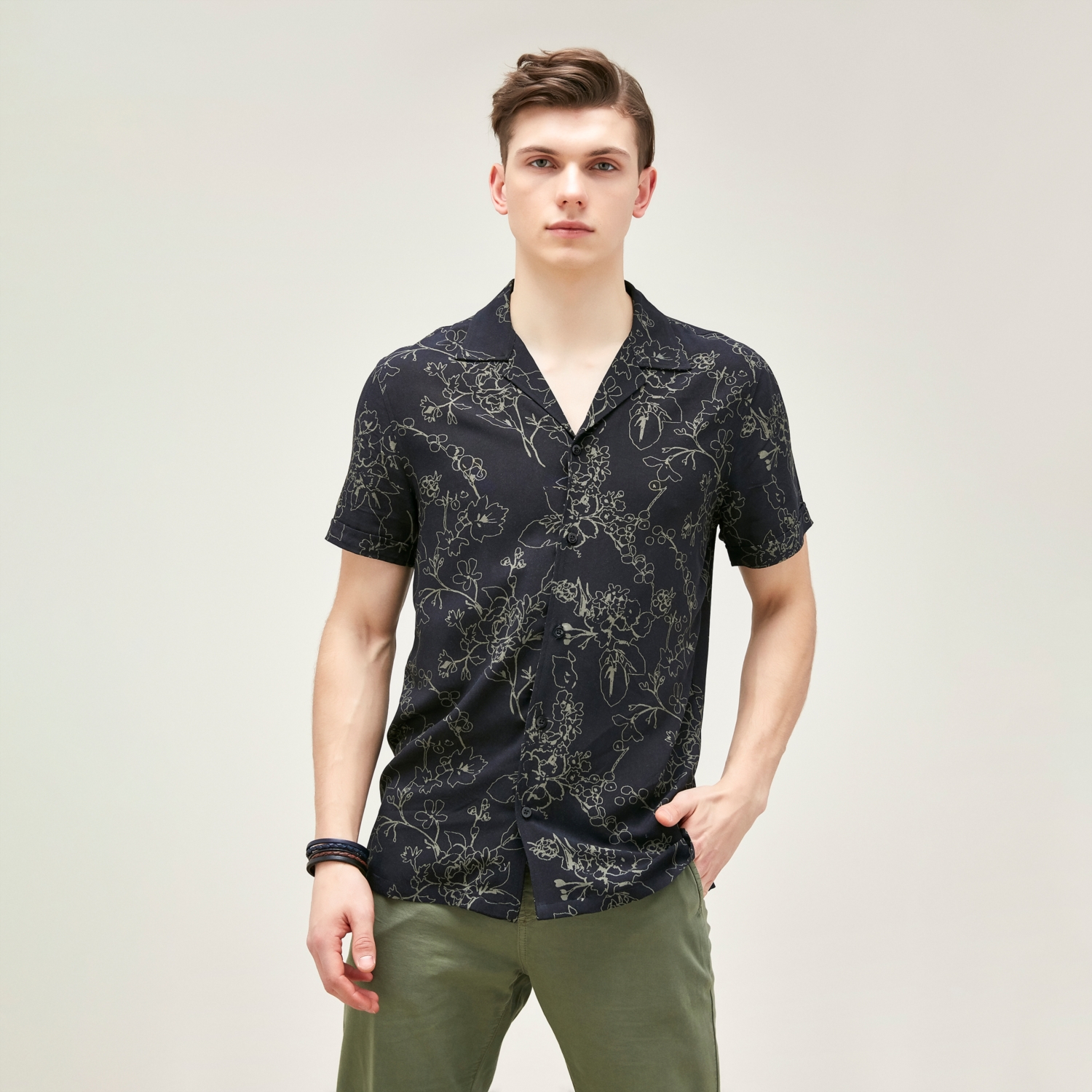 ÇİÇEK DESENLİ REGULAR VİSKOZ GÖMLEK