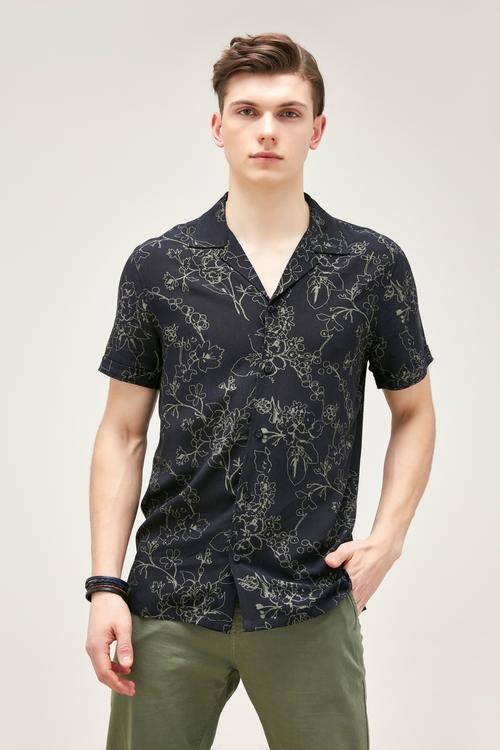  ÇİÇEK DESENLİ REGULAR VİSKOZ GÖMLEK