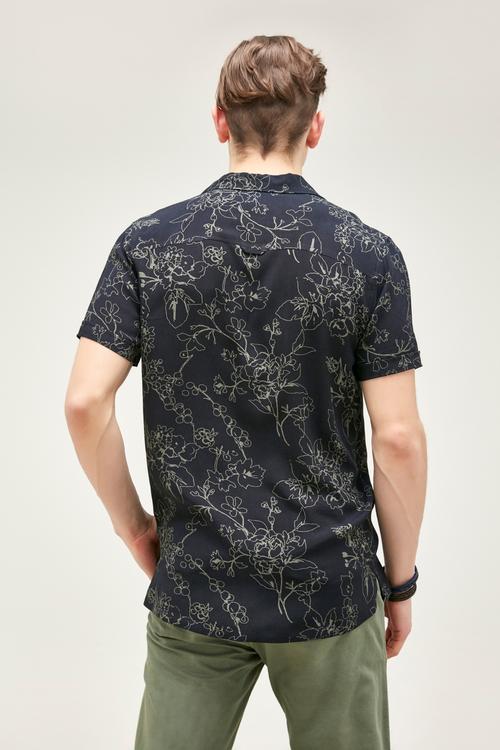  ÇİÇEK DESENLİ REGULAR VİSKOZ GÖMLEK