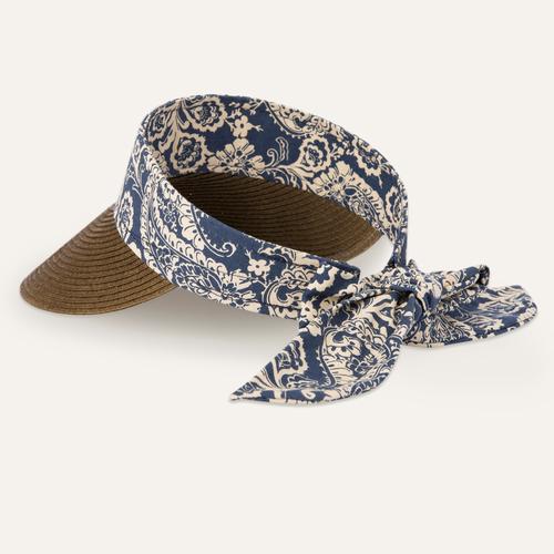  ŞAL DESENLİ YARIM HASIR ŞAPKA