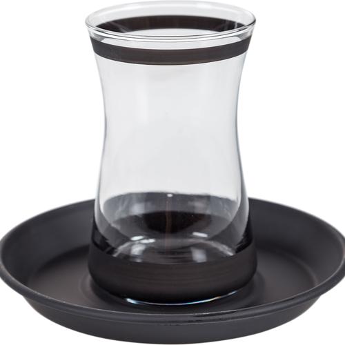  BLACK LINE 12 PARÇA ÇAY BARDAĞI & TABAĞI SETİ