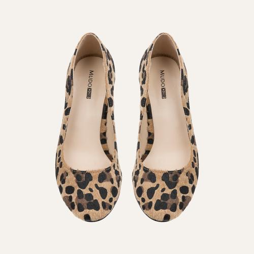  LEOPAR DESENLİ TOPUKLU AYAKKABI