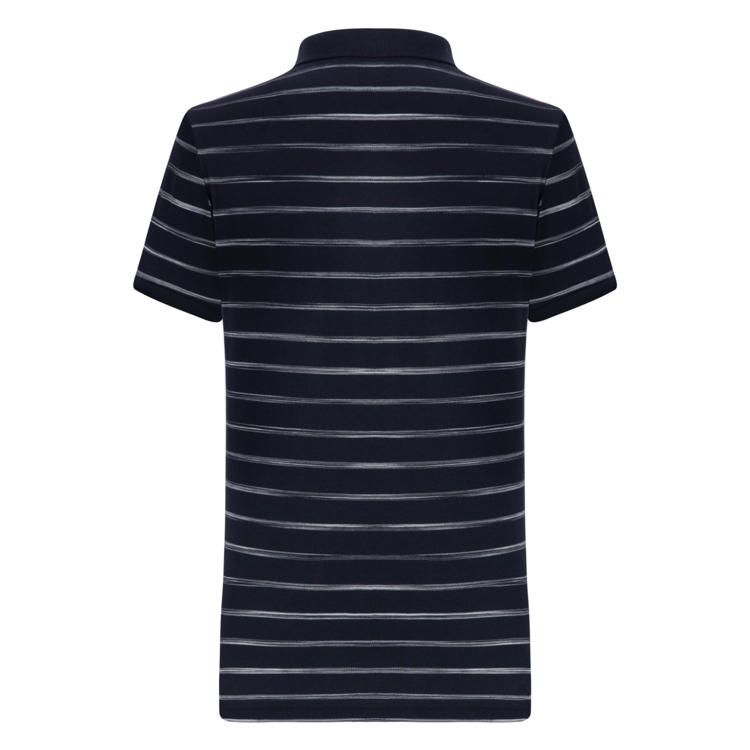 ÇİZGİLİ POLO YAKA NAKIŞLI KISA KOL T-SHIRT