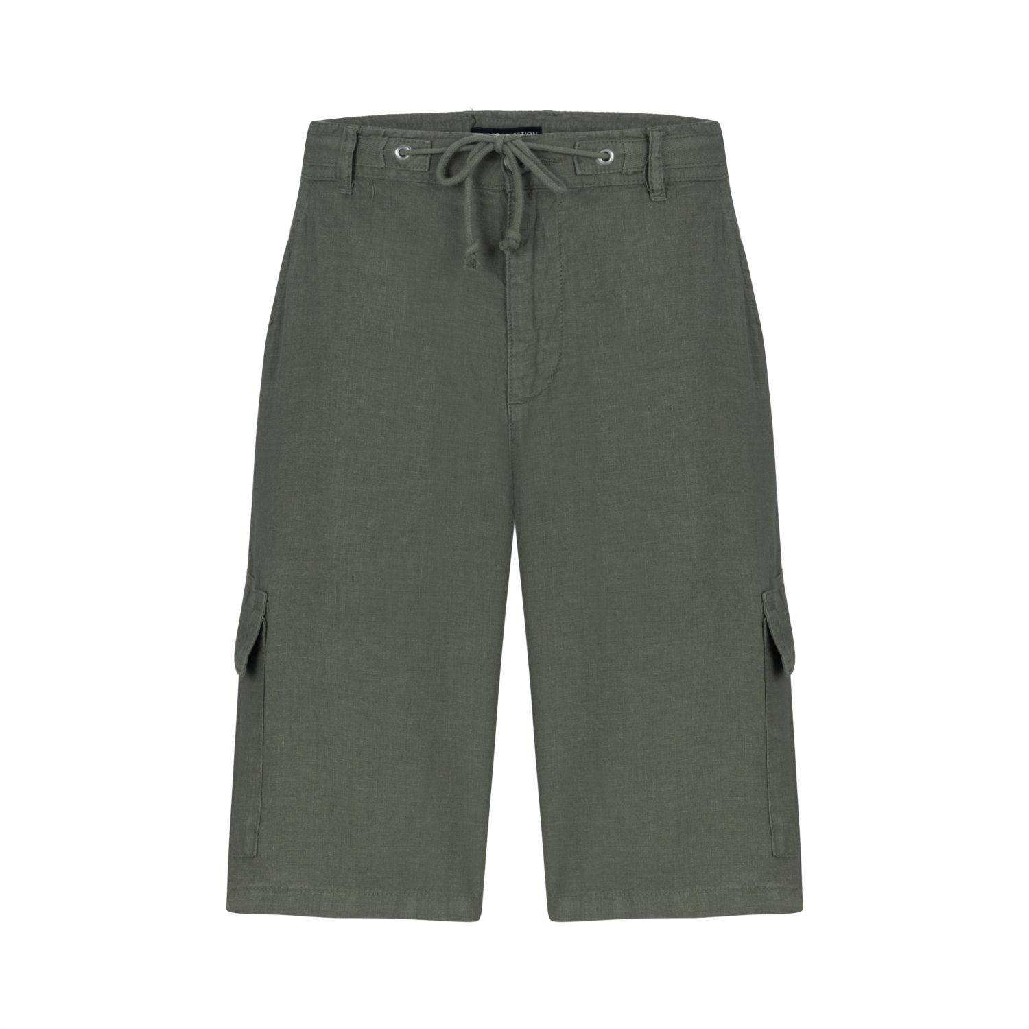 KARGO CEPLİ KETEN BERMUDA ŞORT