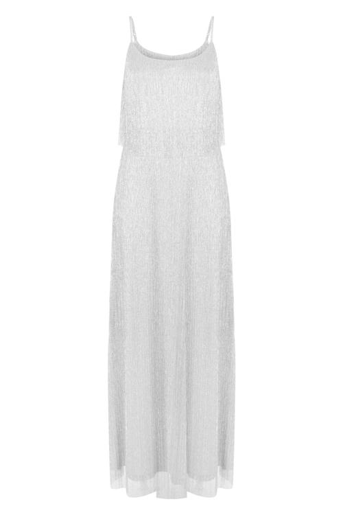  ASKILI PARLAK GÖRÜNÜMLÜ MAXİ BOY GECE ELBİSESİ