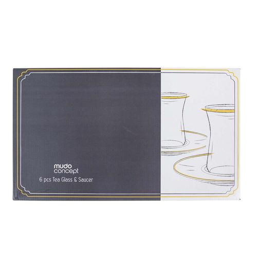  BLACK LINE 12 PARÇA ÇAY BARDAĞI & TABAĞI SETİ