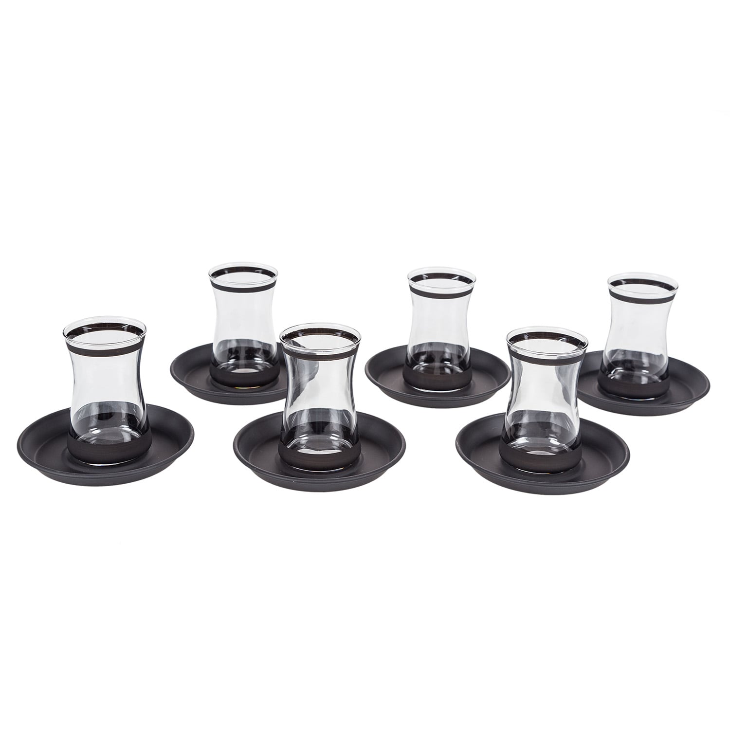 BLACK LINE 12 PARÇA ÇAY BARDAĞI & TABAĞI SETİ