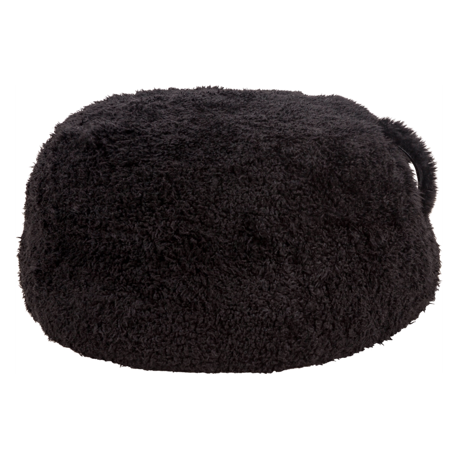 SARNIA SİYAH KÜRKLÜ PUF