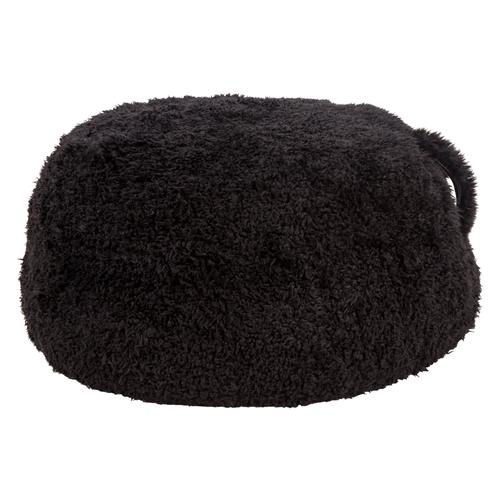  SARNIA SİYAH KÜRKLÜ PUF