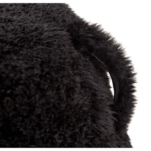  SARNIA SİYAH KÜRKLÜ PUF