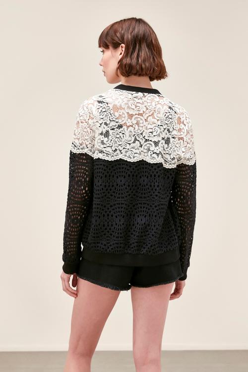  DANTEL DETAYLI BOMBER CEKET