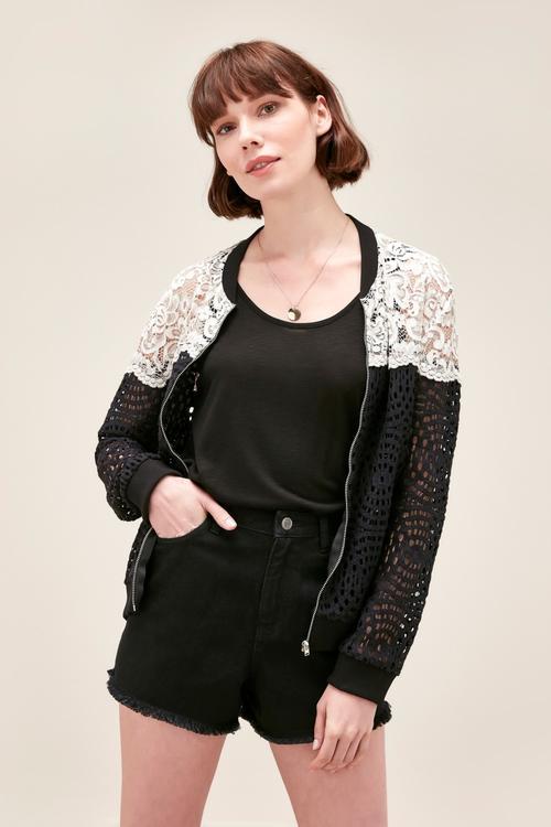  DANTEL DETAYLI BOMBER CEKET