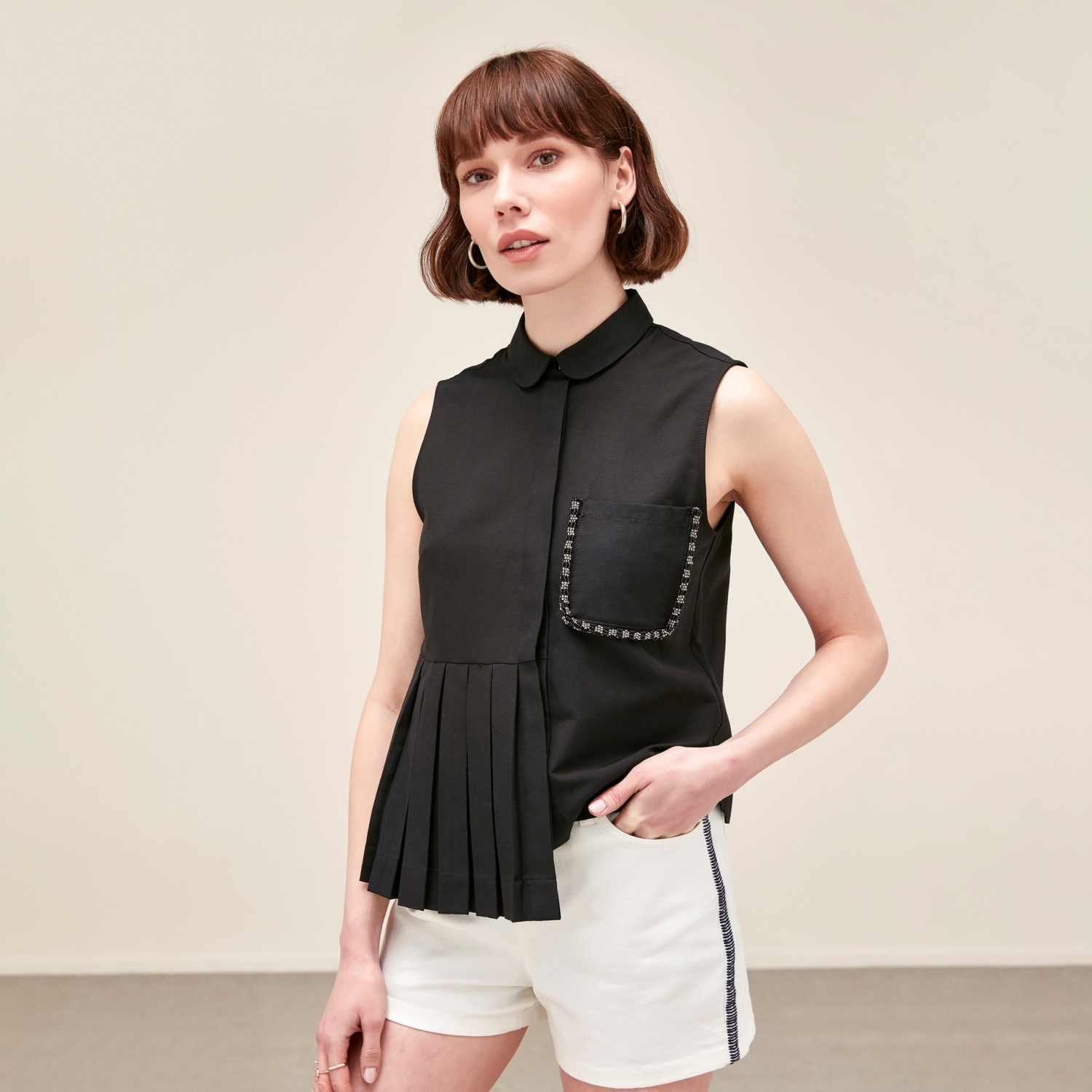 BONCUK İŞLEMELİ PİLELİ REGULAR GÖMLEK