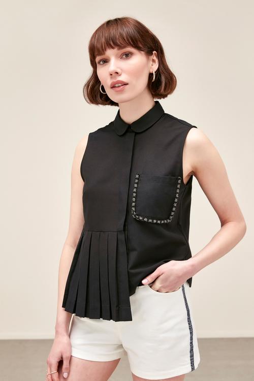  BONCUK İŞLEMELİ PİLELİ REGULAR GÖMLEK