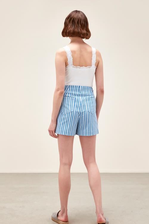 ÇİZGİ DETAYLI MARİN TEMALI ŞORT