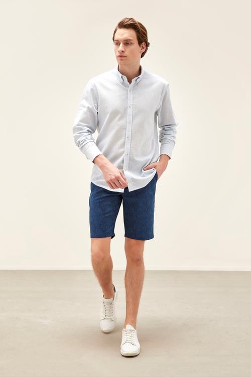  PAMUKLU KETEN REGULAR GÖMLEK