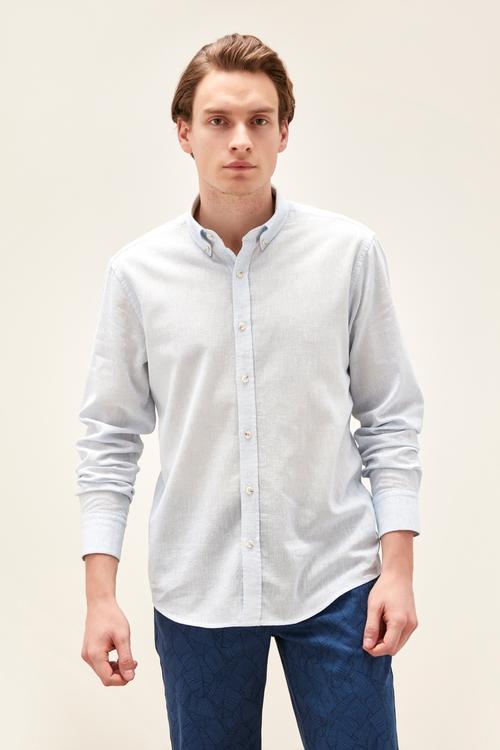  PAMUKLU KETEN REGULAR GÖMLEK