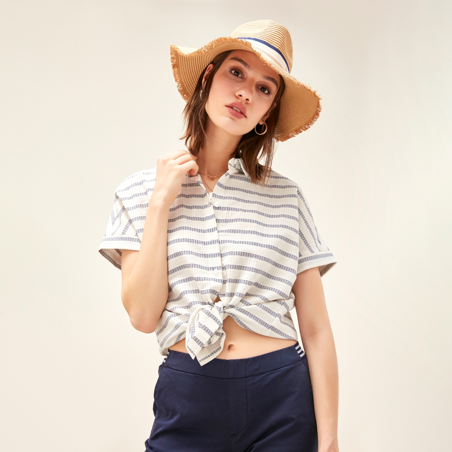 ÇİZGİ DETAYLI REGULAR CASUAL PAMUKLU GÖMLEK