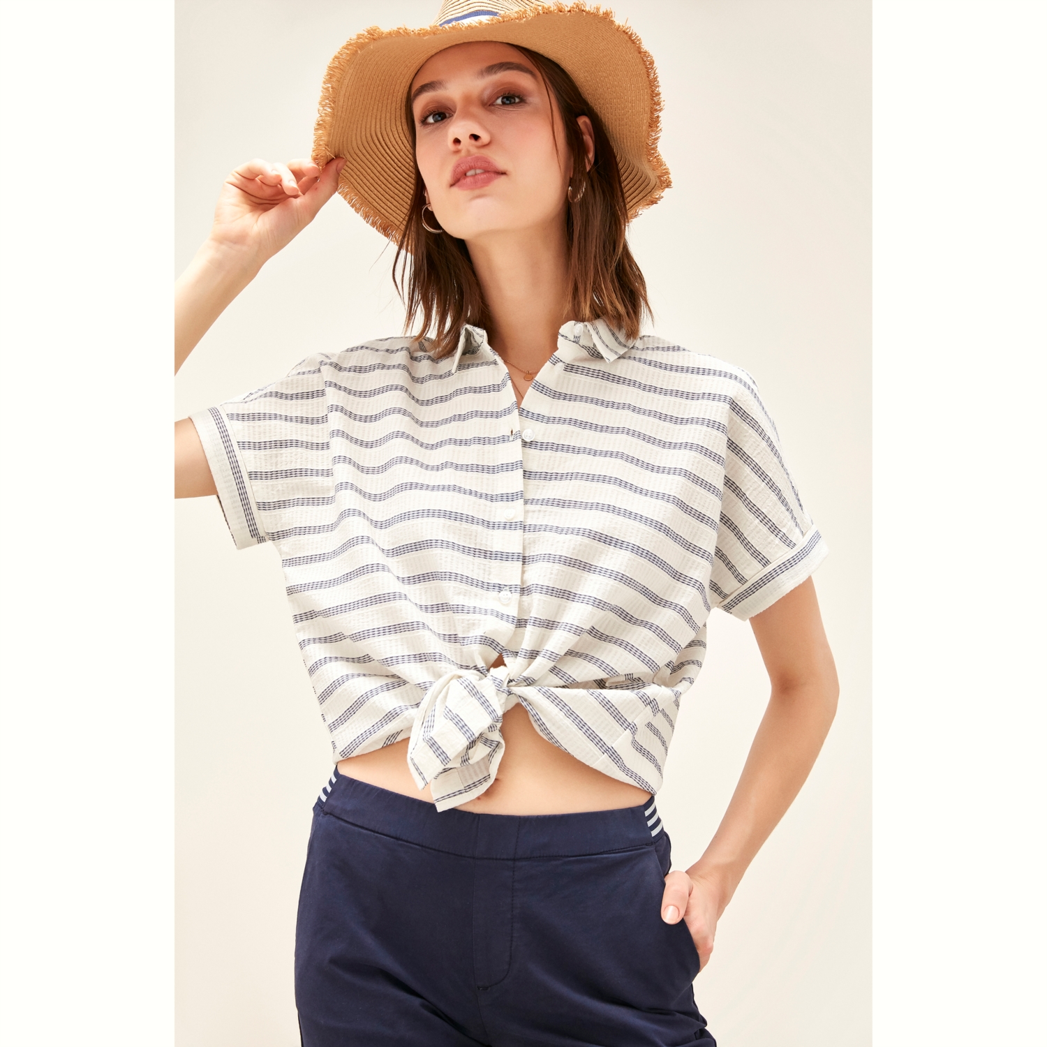 ÇİZGİ DETAYLI REGULAR CASUAL PAMUKLU GÖMLEK