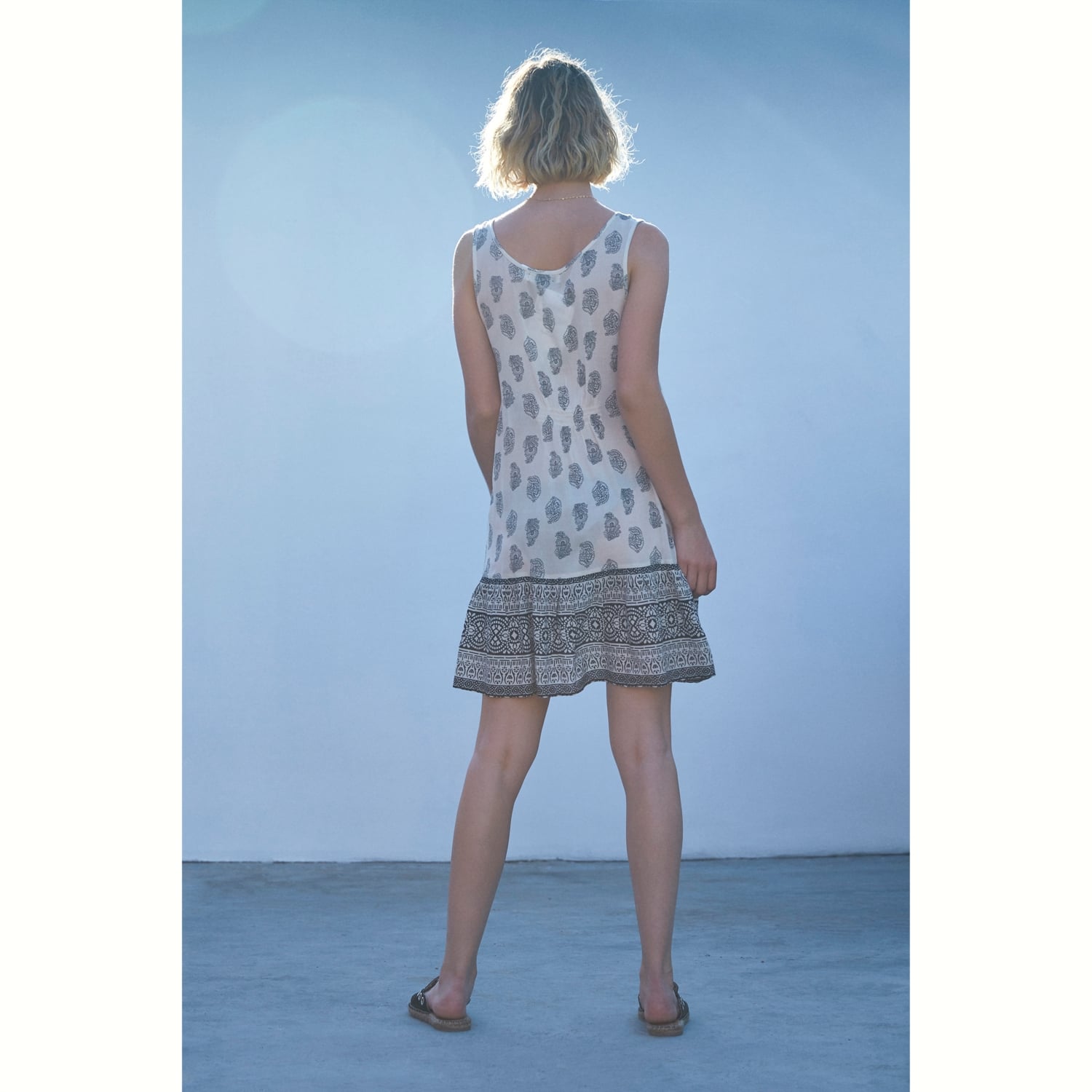 ETNİK DESENLİ A FORM MİNİ ELBİSE