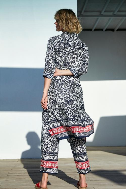  ETNİK DESENLİ MİDİ BOY GÖMLEK ELBİSE