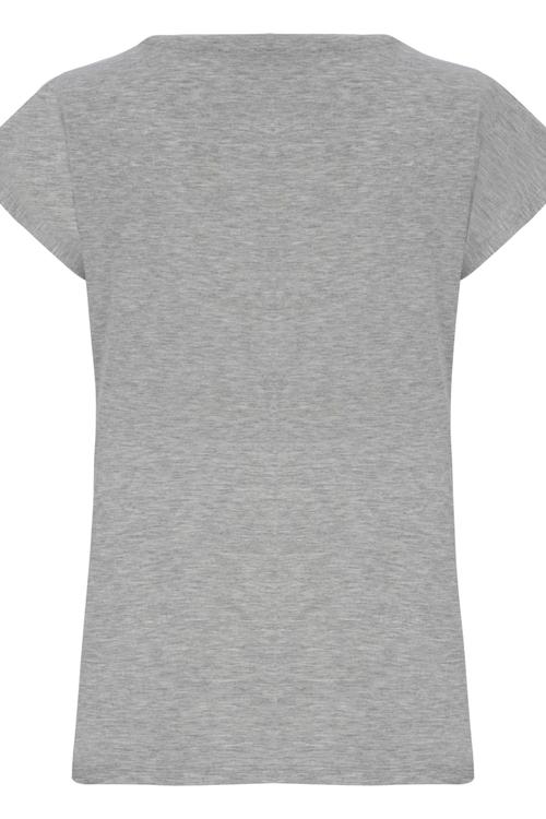  ÇİÇEK DESENLİ BİSİKLET YAKA T-SHIRT