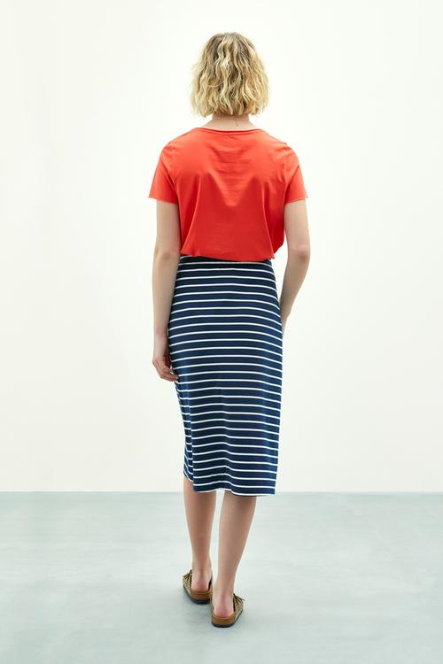  ÇİZGİ DETAYLI A FORM MİDİ BOY ETEK