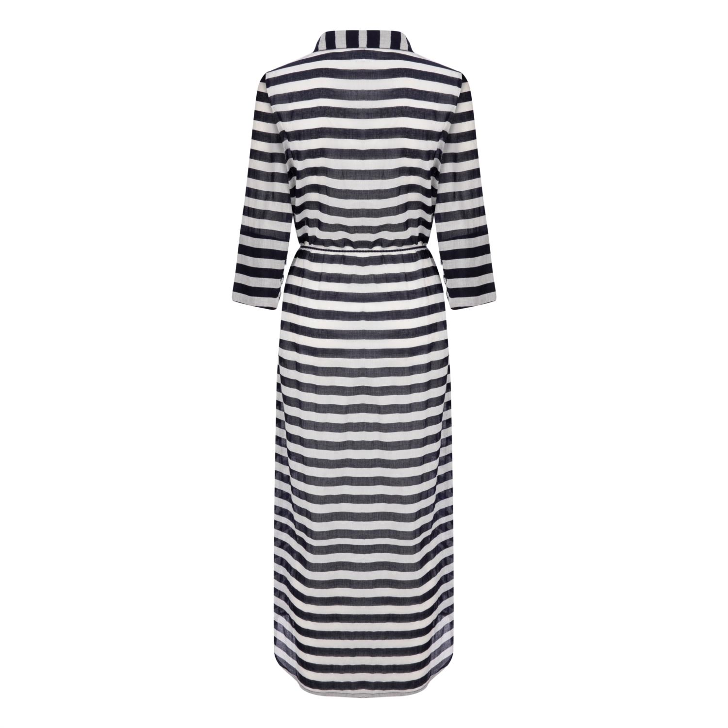 ÇİZGİ DETAYLI PAMUKLU PLAJ ELBİSESİ