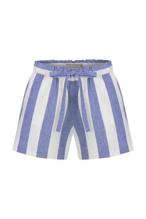  BELİ LASTİKLİ ÇİZGİLİ ŞORT