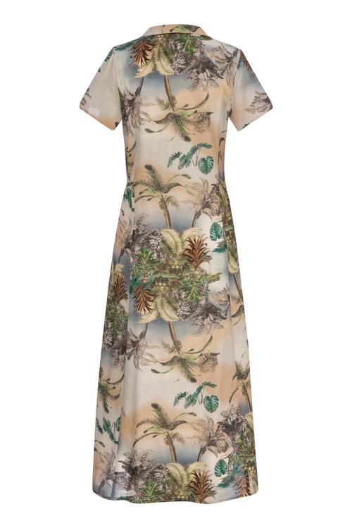  BASKILI KLOŞ MİDİ BOY ELBİSE