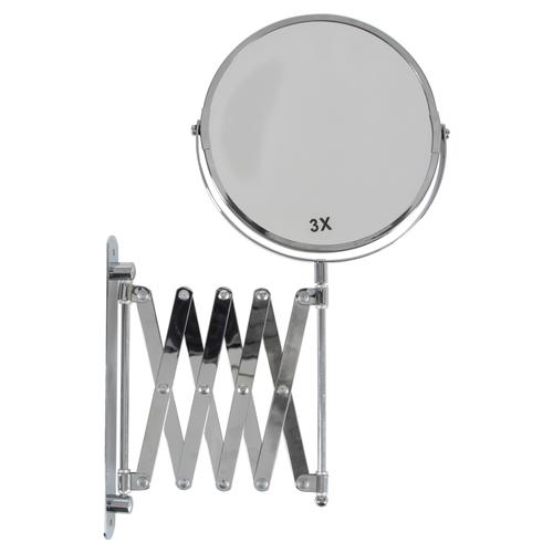  KÖRÜKLÜ KROM AYNA 17 CM X3 BÜYÜTEÇLİ