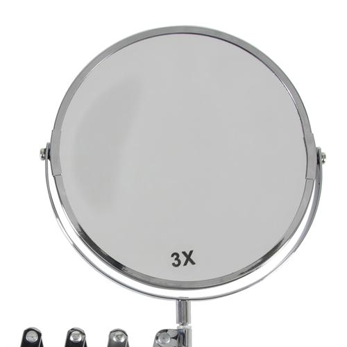  KÖRÜKLÜ KROM AYNA 17 CM X3 BÜYÜTEÇLİ