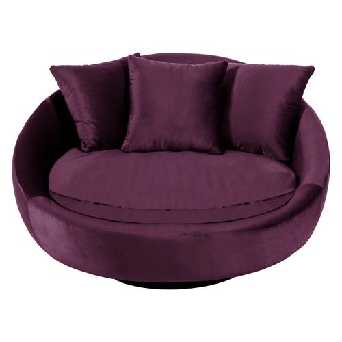  LOVELY MOR KADİFE DÖNER KOLTUK